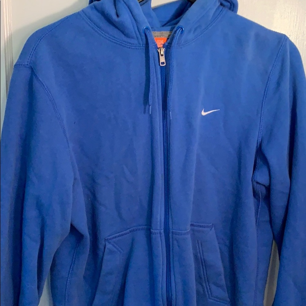 NIKE Blue Hoodie ZIP Up Jacket Size Medium